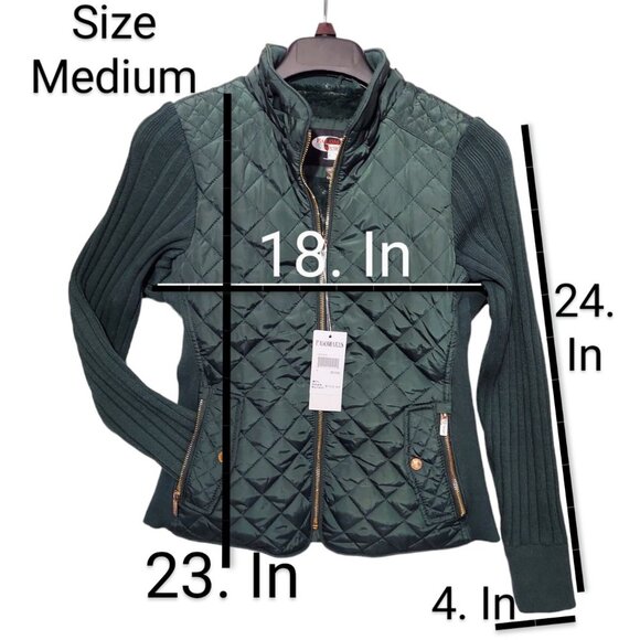 Palomares Sports Quilted Jacket Womens Green Stretch Side Winter Coat Warm New - Picture 9 of 16